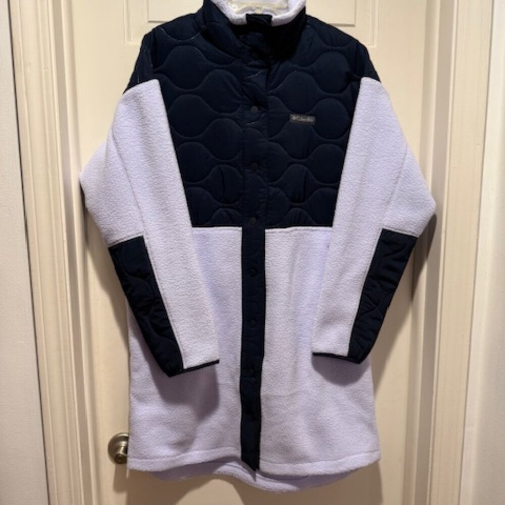 NWT Columbia medium long fleece mixed media coat